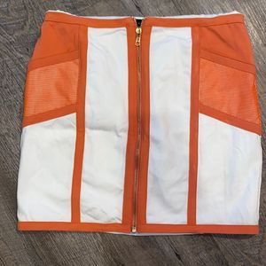 Sheri Bodell Orange & White Mini Skirt